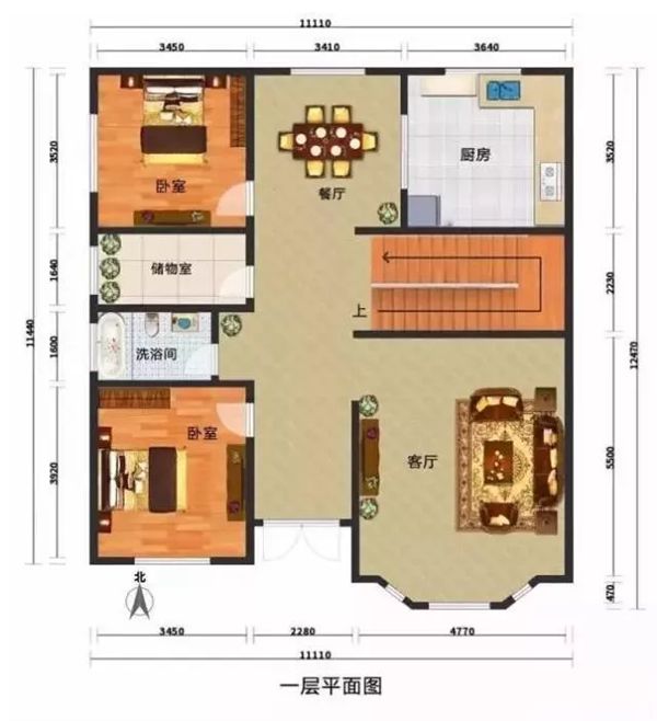 一棟浪漫法式輕鋼別墅設(shè)計(jì)案例(圖2) 輕鋼別墅平面圖