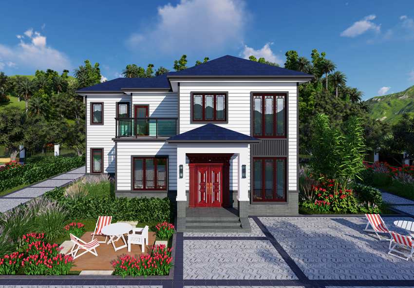 睿婕輕鋼別墅藍色版本 232平方(圖1) 睿婕輕鋼別墅