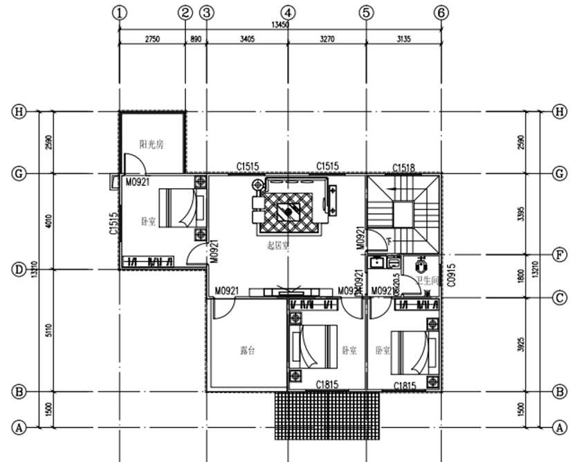 睿婕輕鋼別墅藍色版本 232平方(圖3) 睿婕輕鋼別墅平面圖